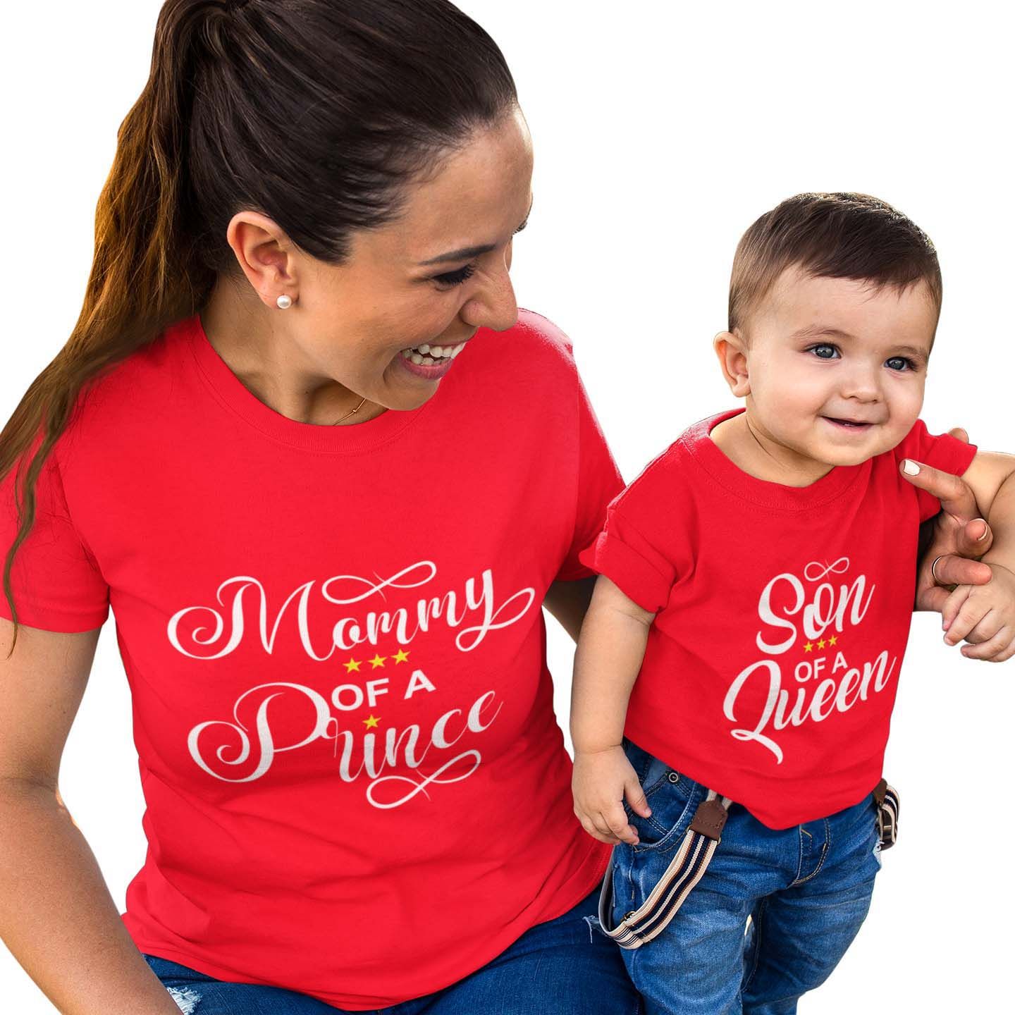 Matching Family Outfits - Mommy Of A Prince T-Shirt - Red