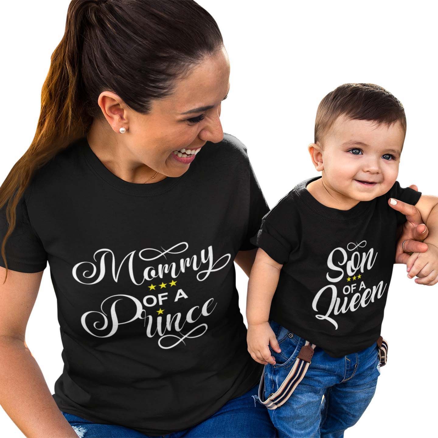 Matching Family Outfits - Mommy Of A Prince T-Shirt - Black