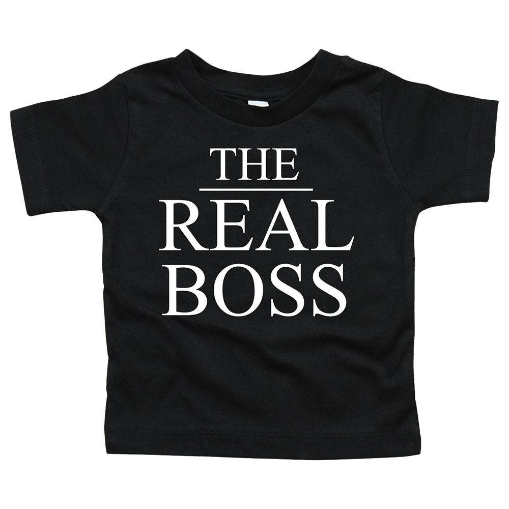 ماتشينغ فاميلي أوتفيتس - تي شيرت The Real Boss - أسود