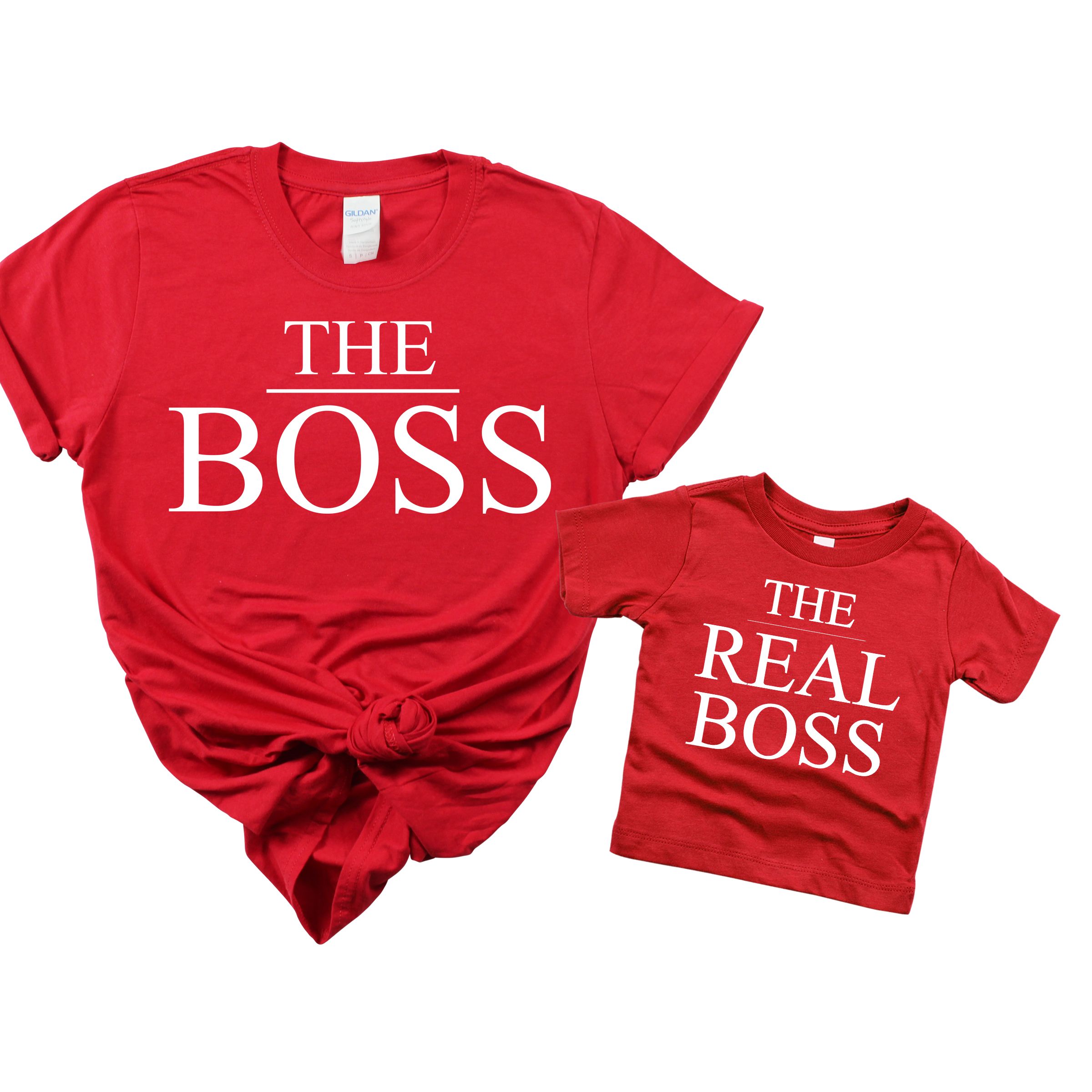 Matching Family Outfits - "The Real Boss" T-Shirt - Red