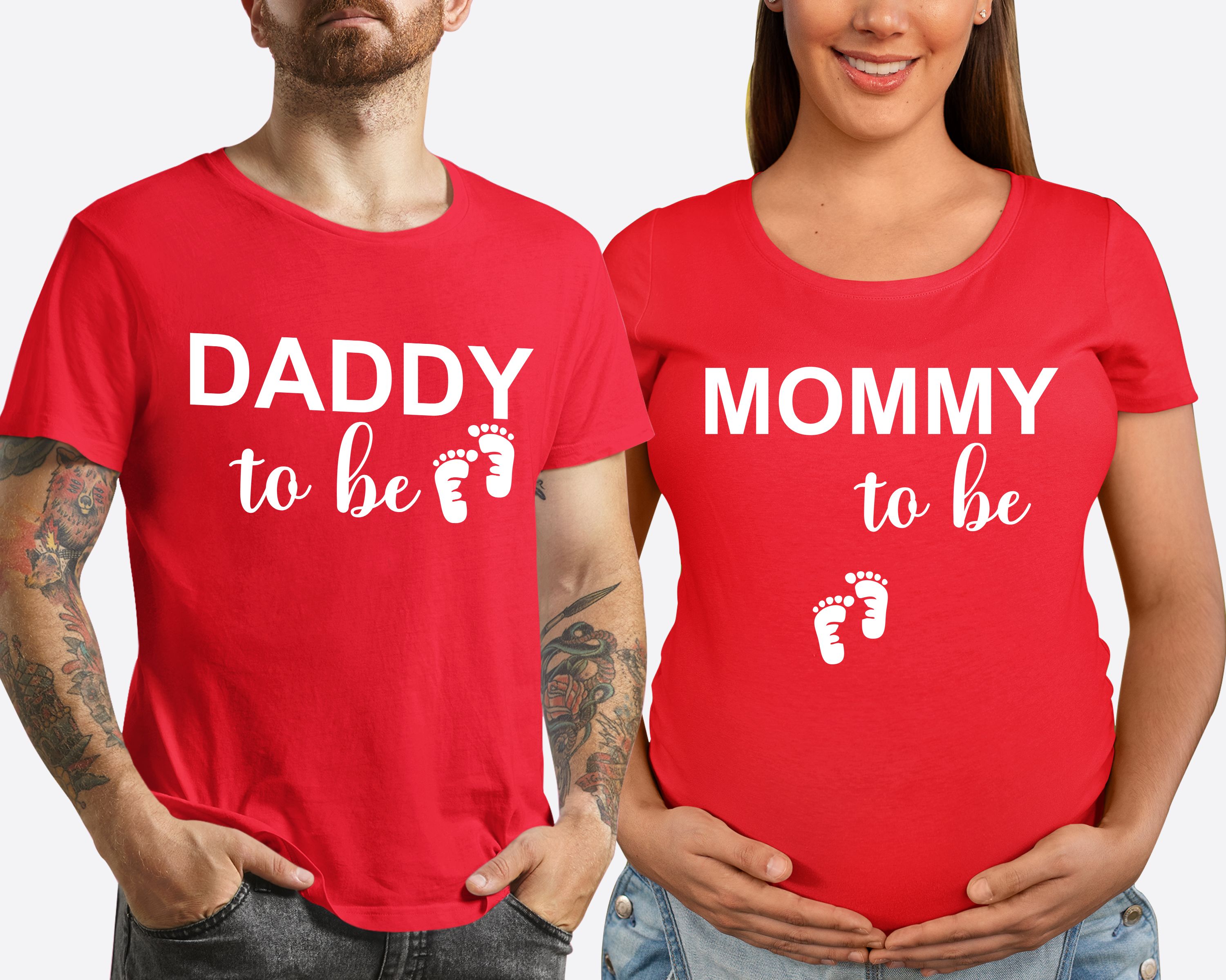 Matching Family Outfits - "Dad To Be - Loading" T-Shirt - Red