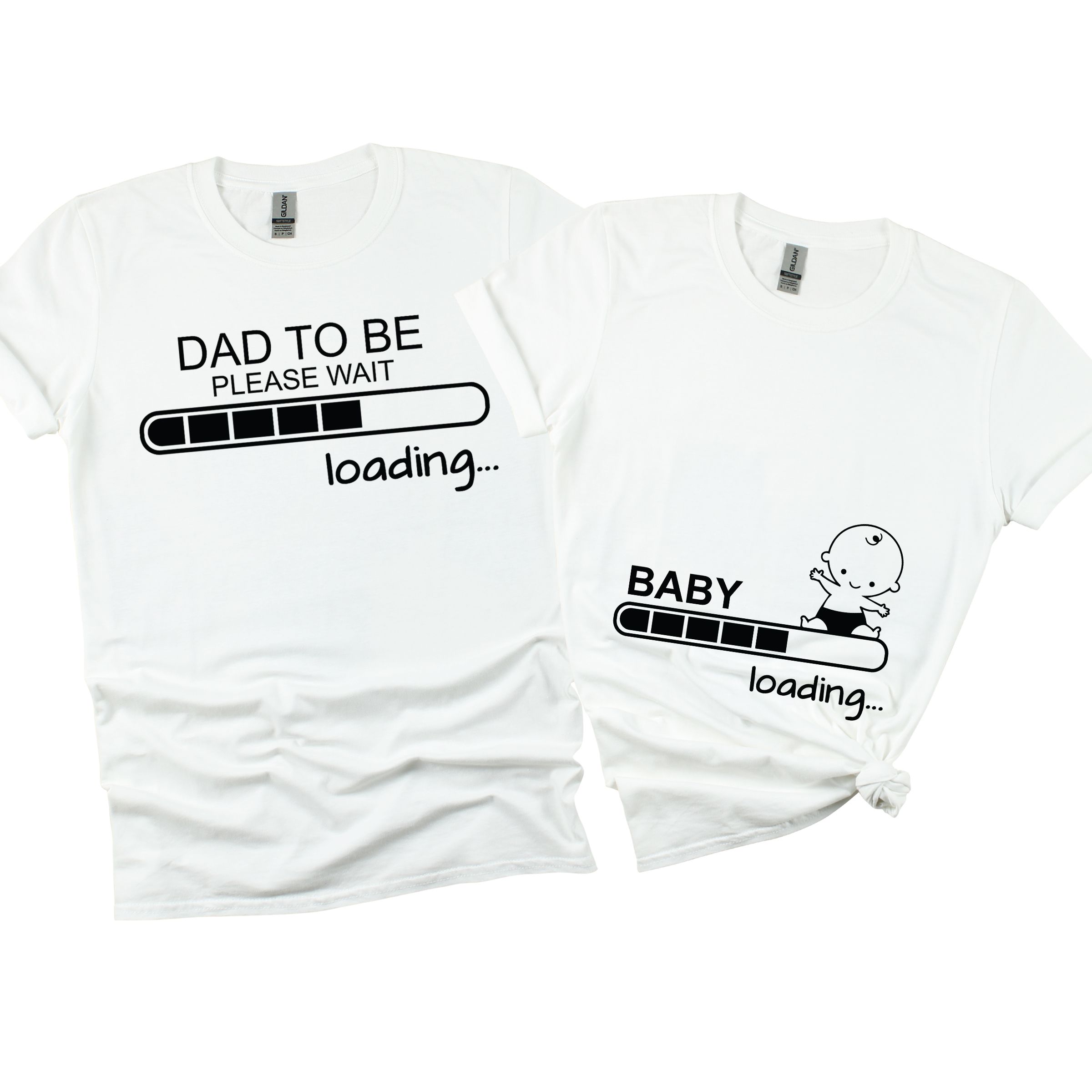 Matching Family Outfits - Mom's "Loading-Baby" T-Shirt - White