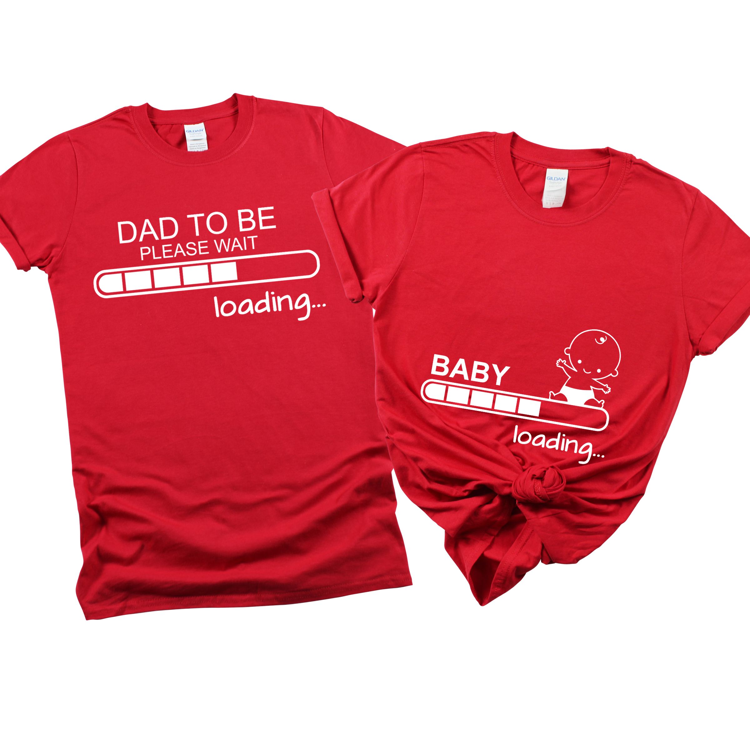 Matching Family Outfits - Mom's "Loading-Baby" T-Shirt - Red