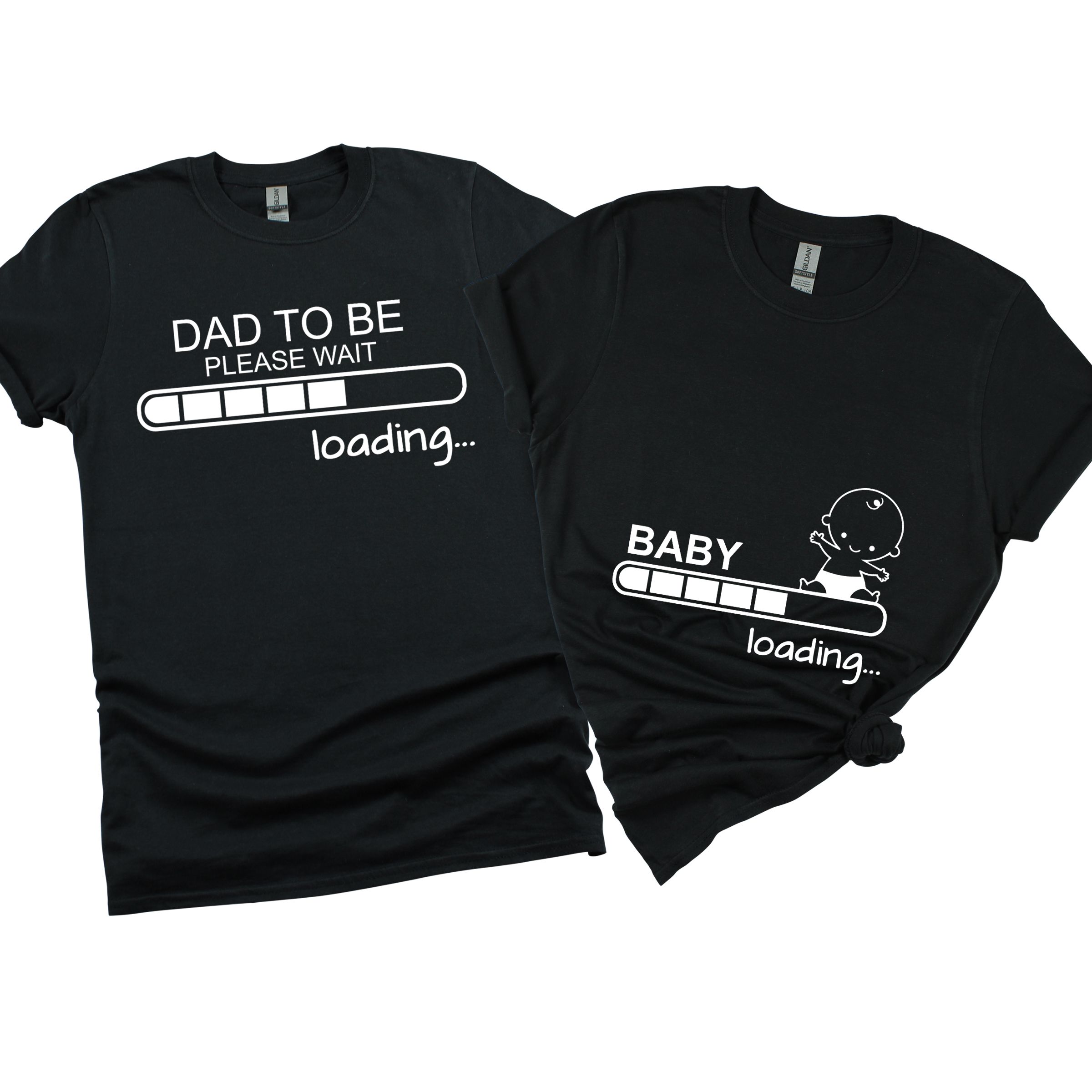 Matching Family Outfits - Mom's "Loading-Baby" T-Shirt - Black