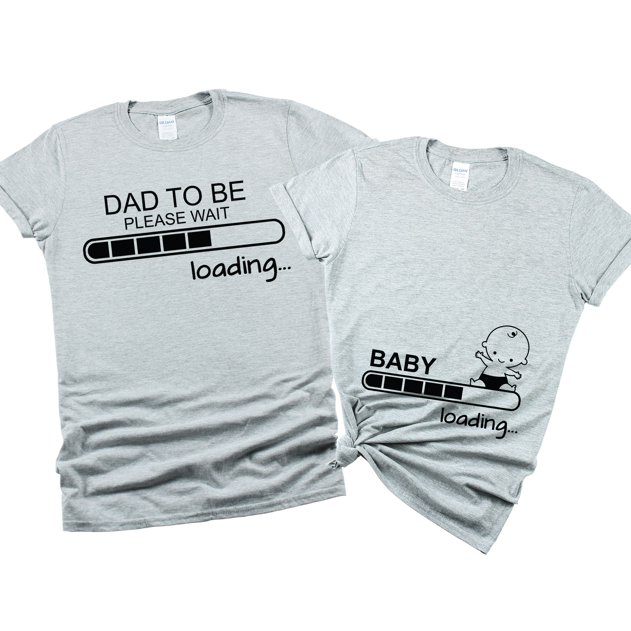 Matching Family Outfits - Mom's "Loading-Baby" T-Shirt - Grey