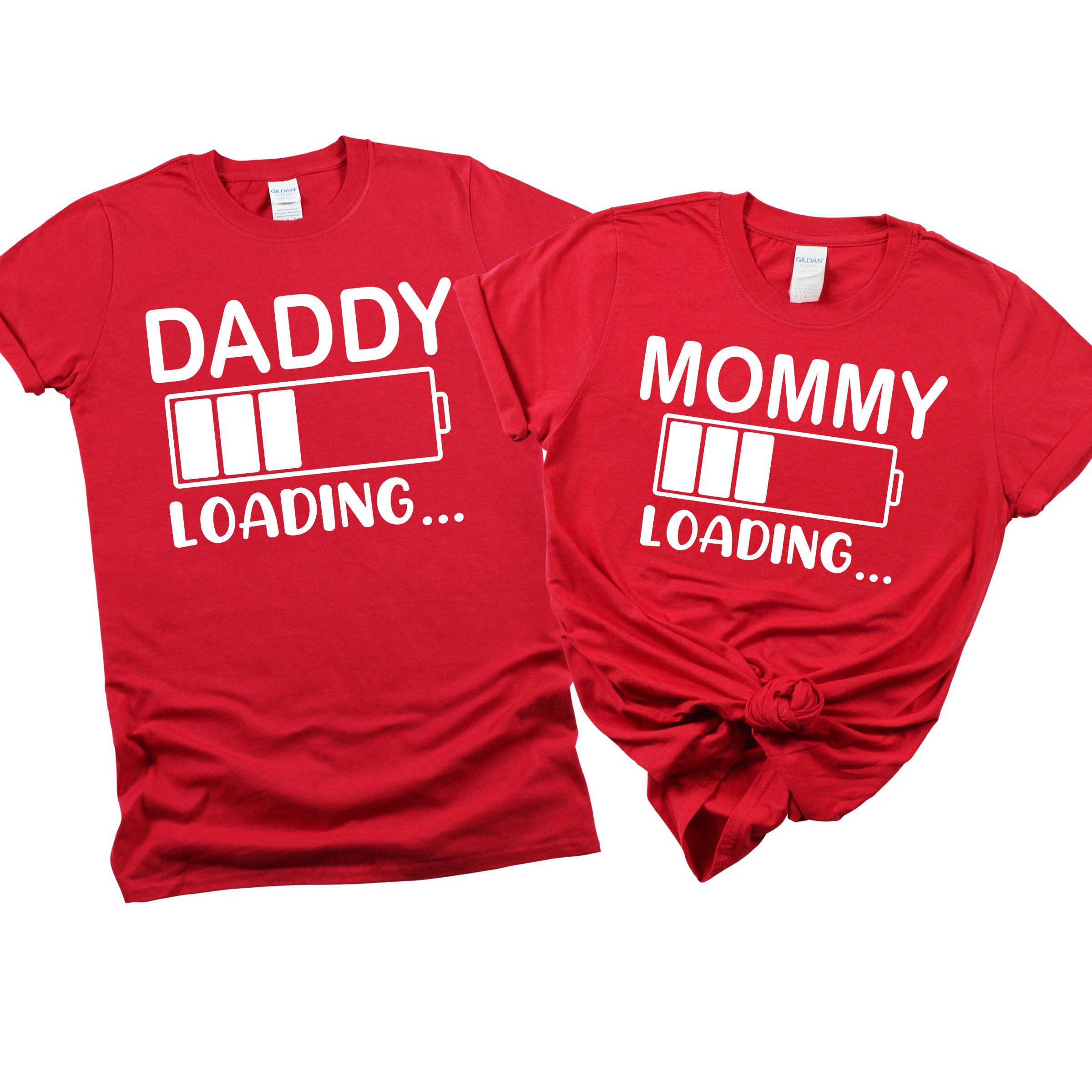 Matching Family Outfits - Daddy "Loading.." T-Shirt - Red