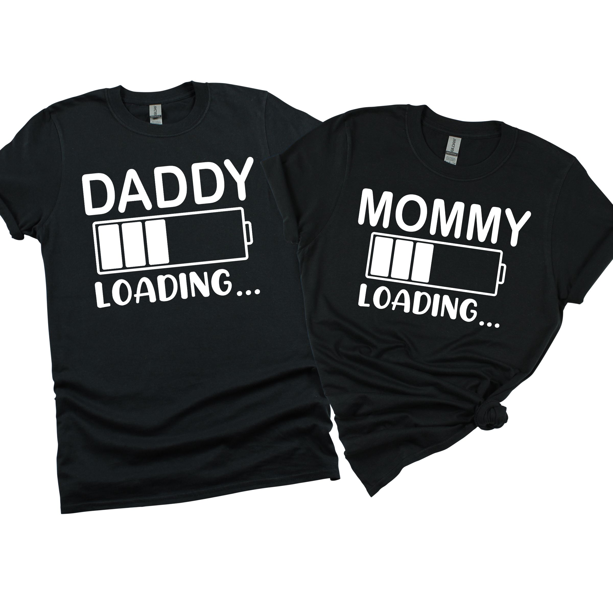 ماتشينغ فاميلي أوتفيتس- تي شيرت للرجال Daddy "Loading.." - اسود