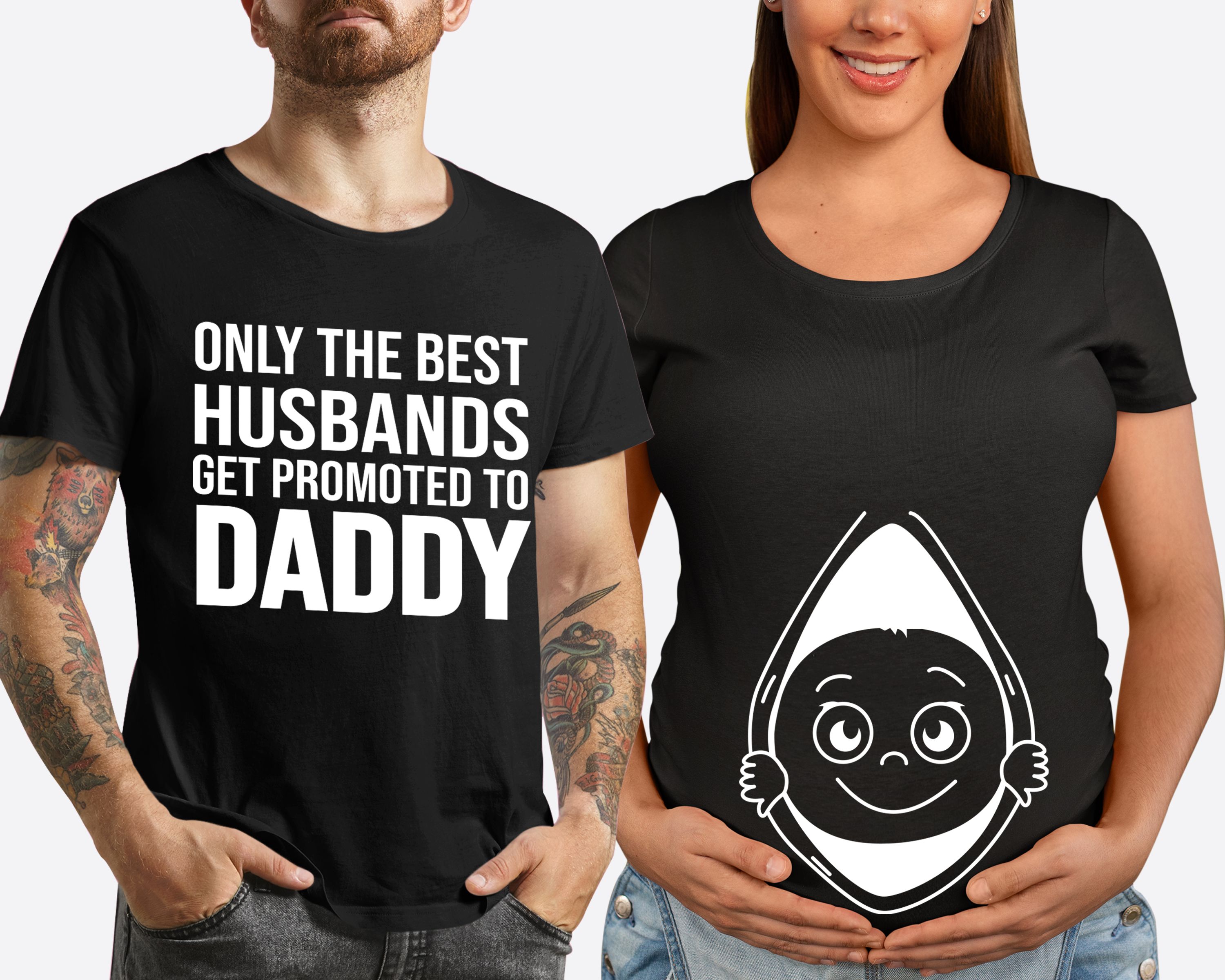 Matching Family Outfits - Only The Best Husbands T-Shirt - Black