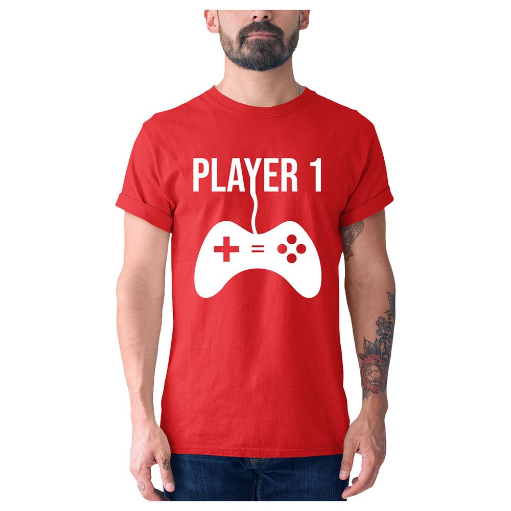 Matching Family Outfits - Daddy "Player 1" T-Shirt - Red