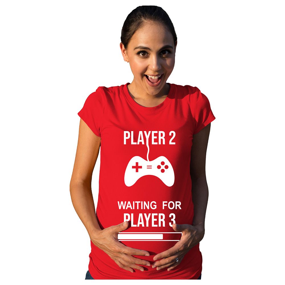 Matching Family Outfits - Mommy "Player 2" T-Shirt - Red