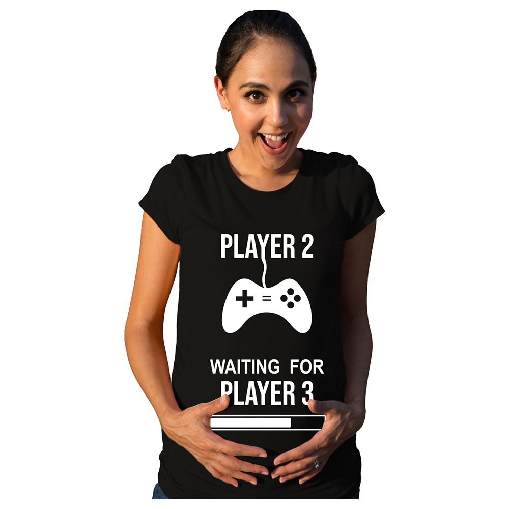 Matching Family Outfits - Mommy "Player 2" T-Shirt - Black