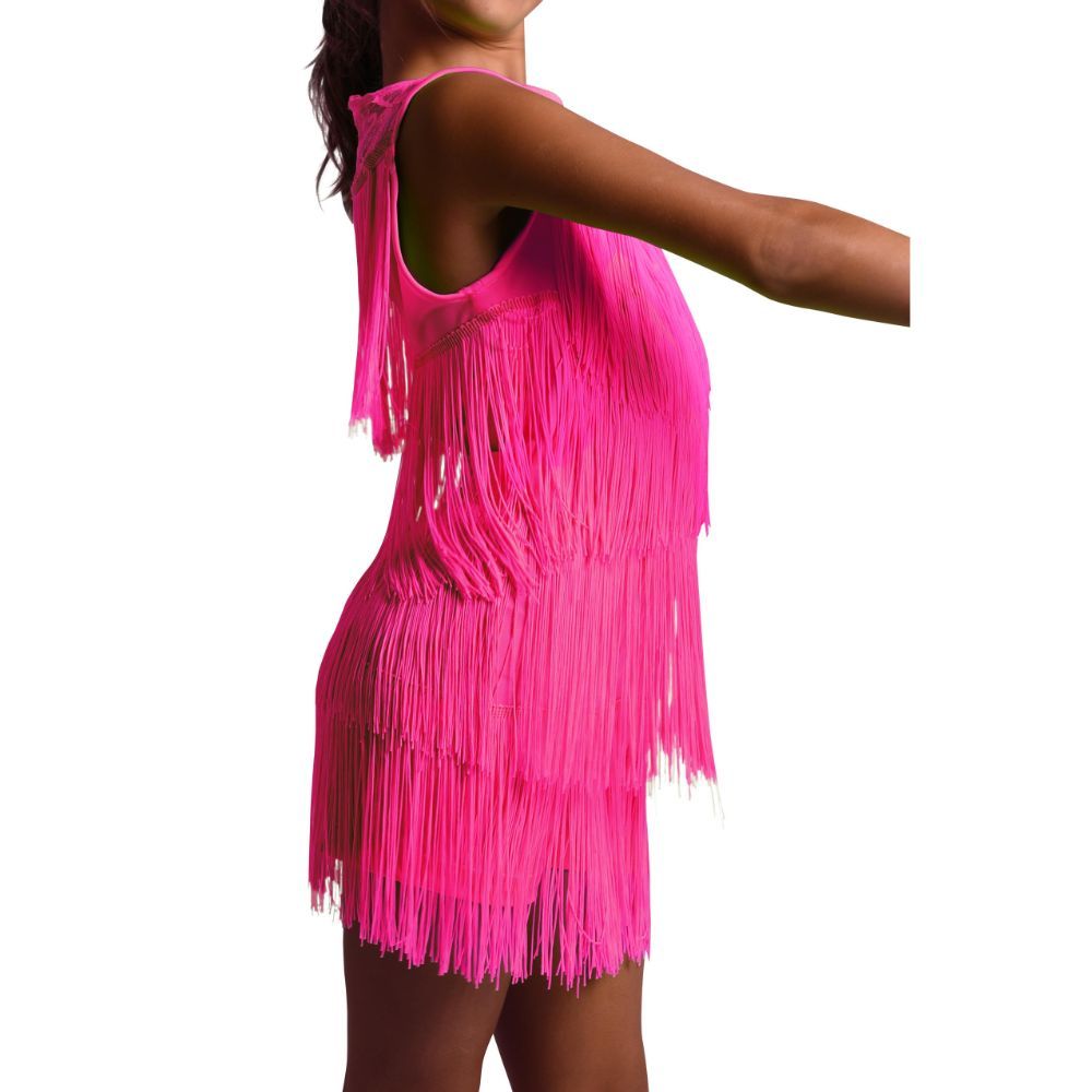 Creative Costumez - Jazz Fringe - Fuchsia Neon