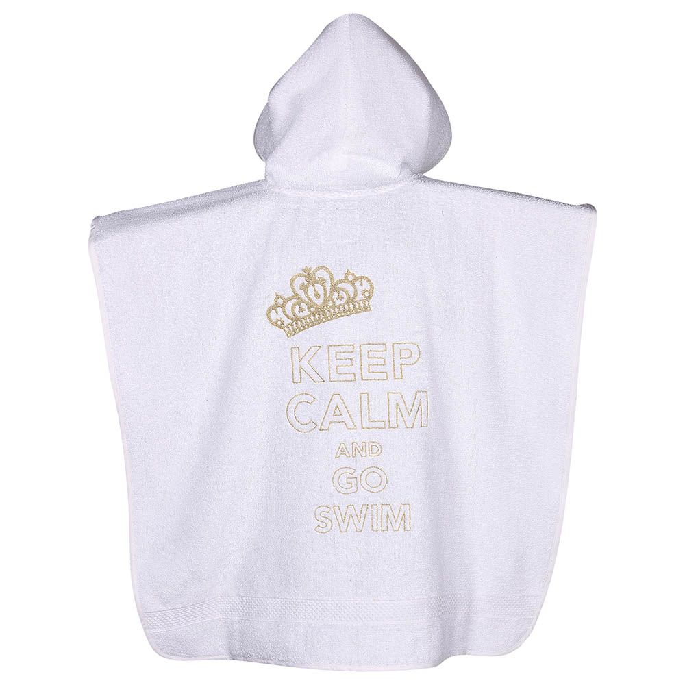 Creative Costumez - Keep Calm Hooded Towel - White