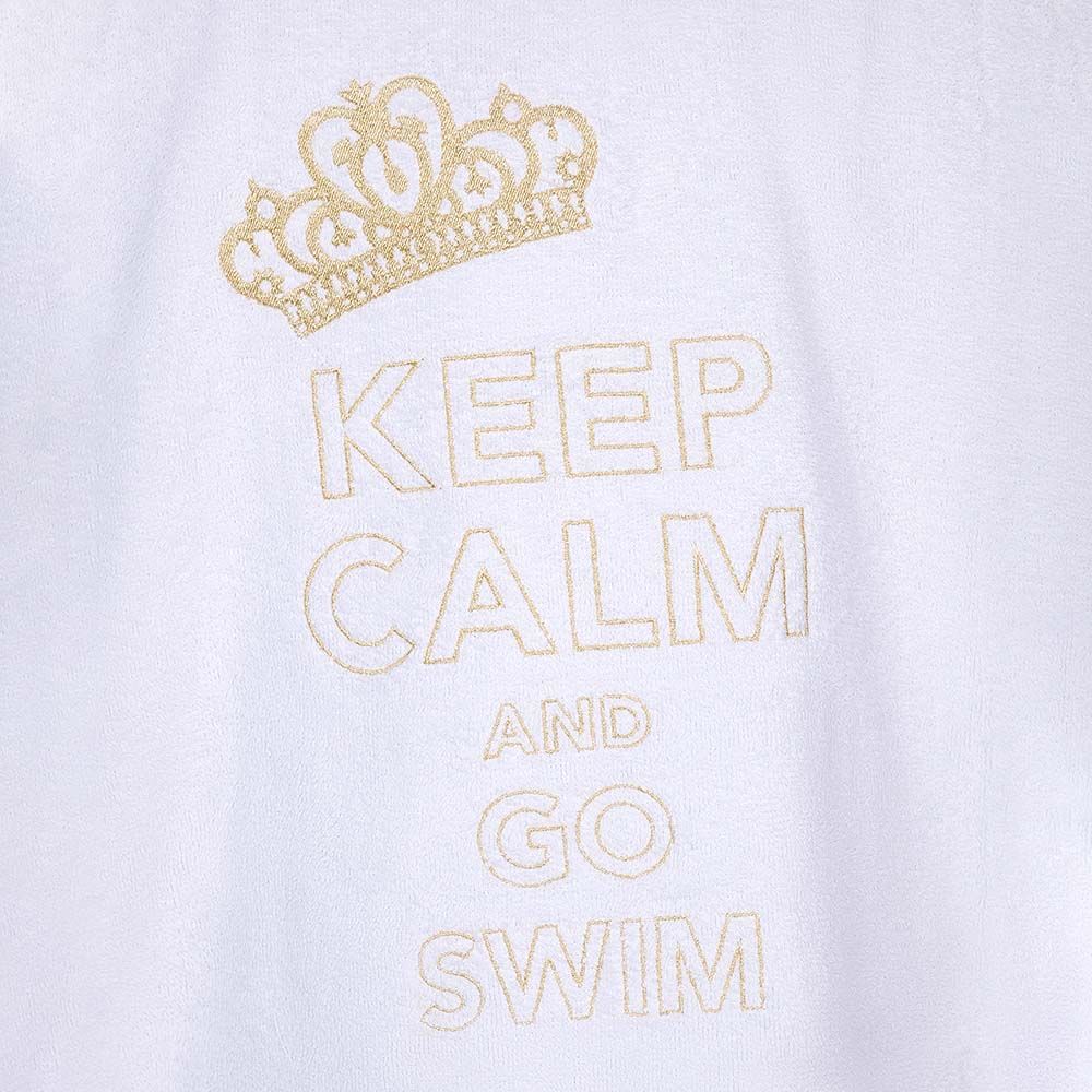 Creative Costumez - Keep Calm Hooded Towel - White