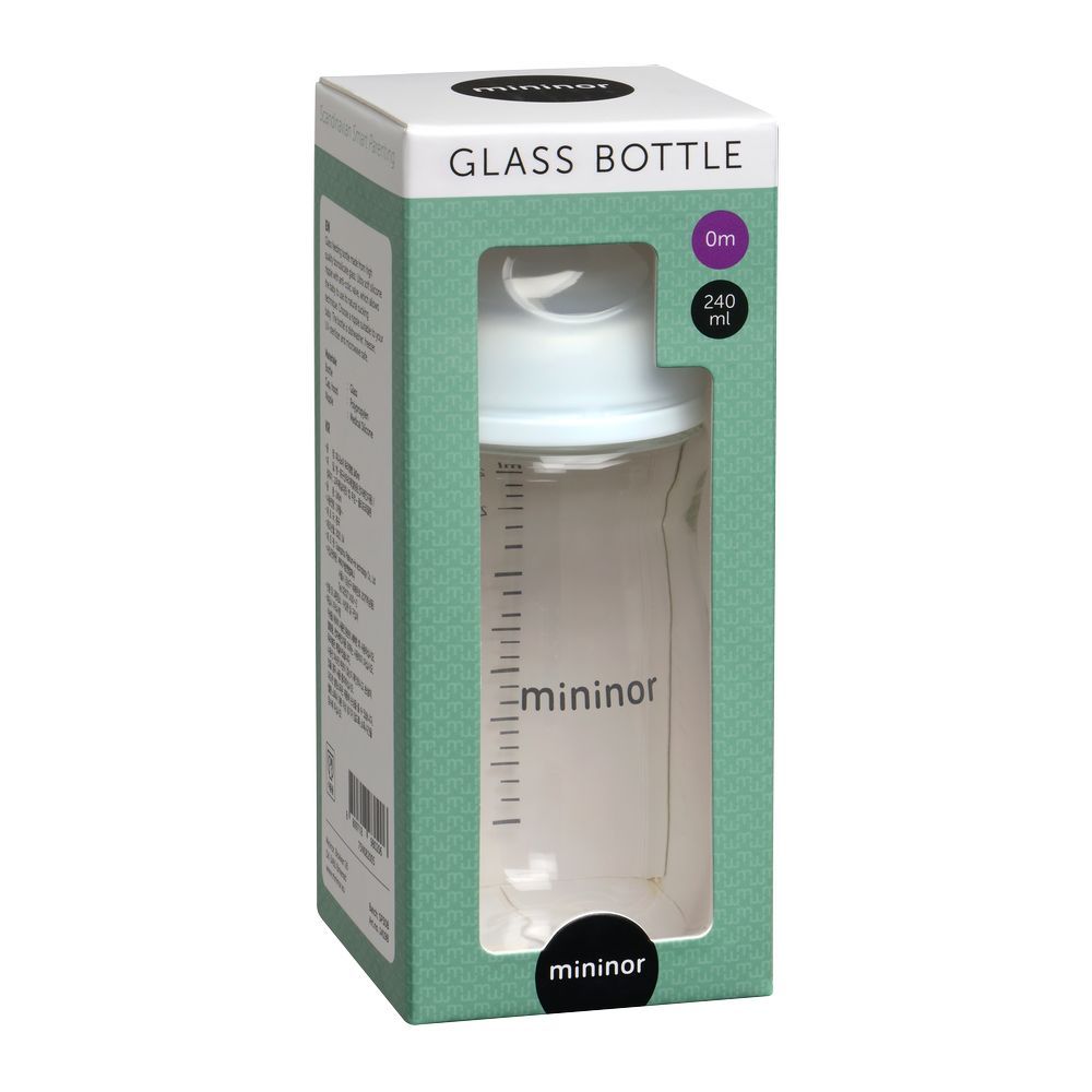 Mininor - Anti-Colic Glass Baby Feeding Bottle - 240ml 