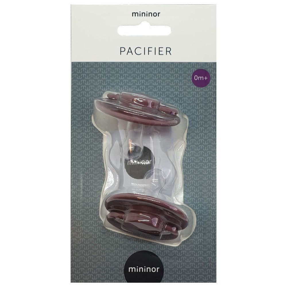 Mininor - Round Pacifier Silicone - 0M+ - 2pcs - Heath Flower