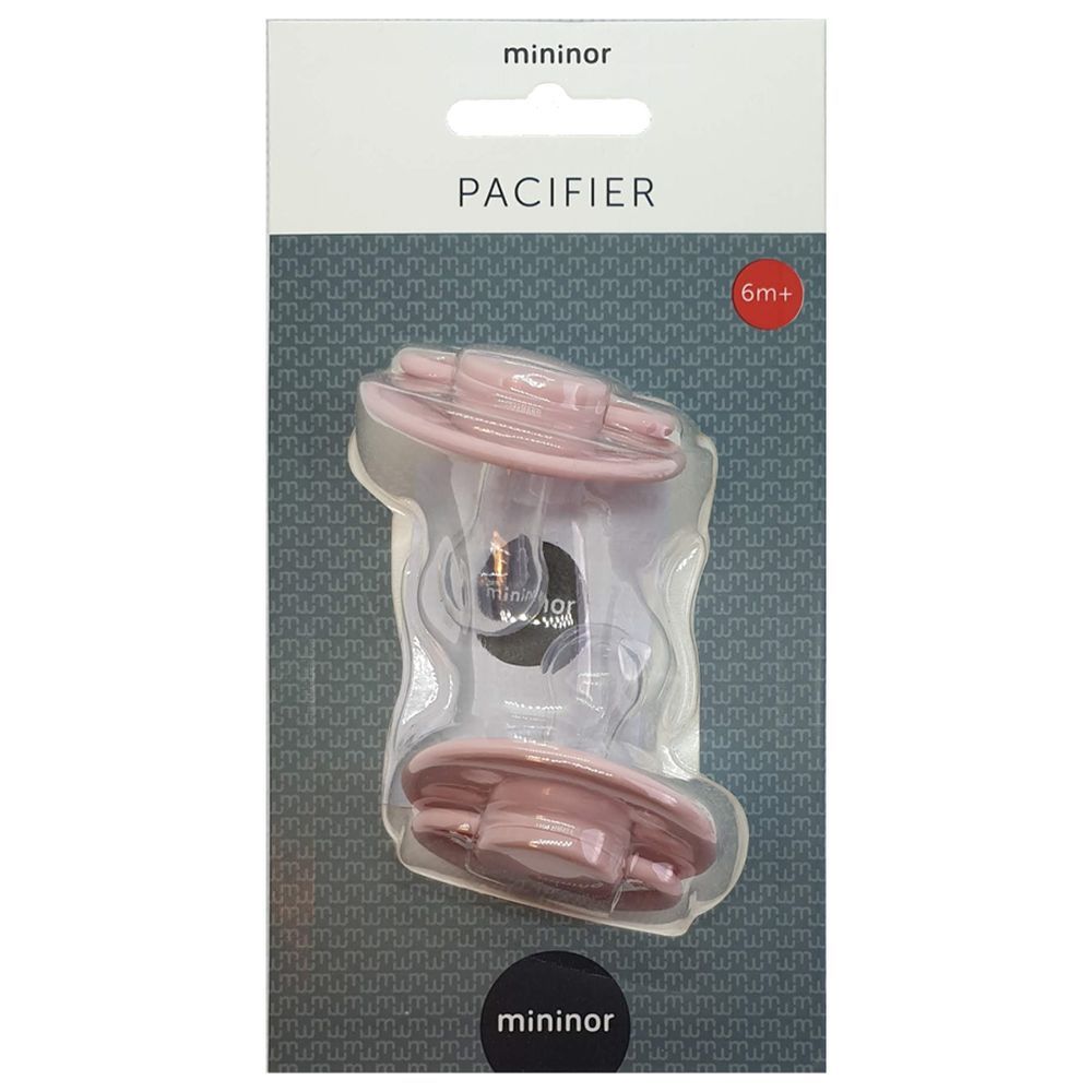 Mininor - Round Pacifier Silicone - 6M+ - 2pcs - Rose