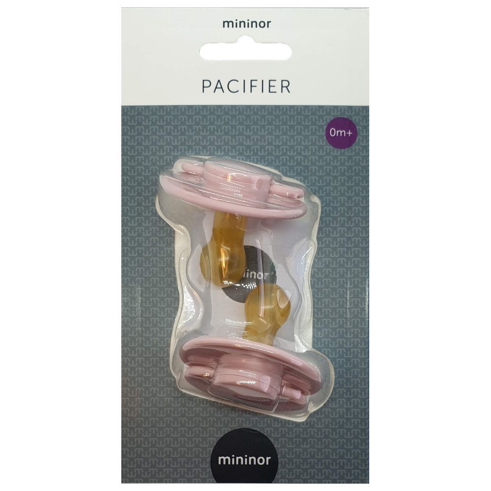 Mininor - Round Pacifier Latex - 0M+ - 2pcs - Rose