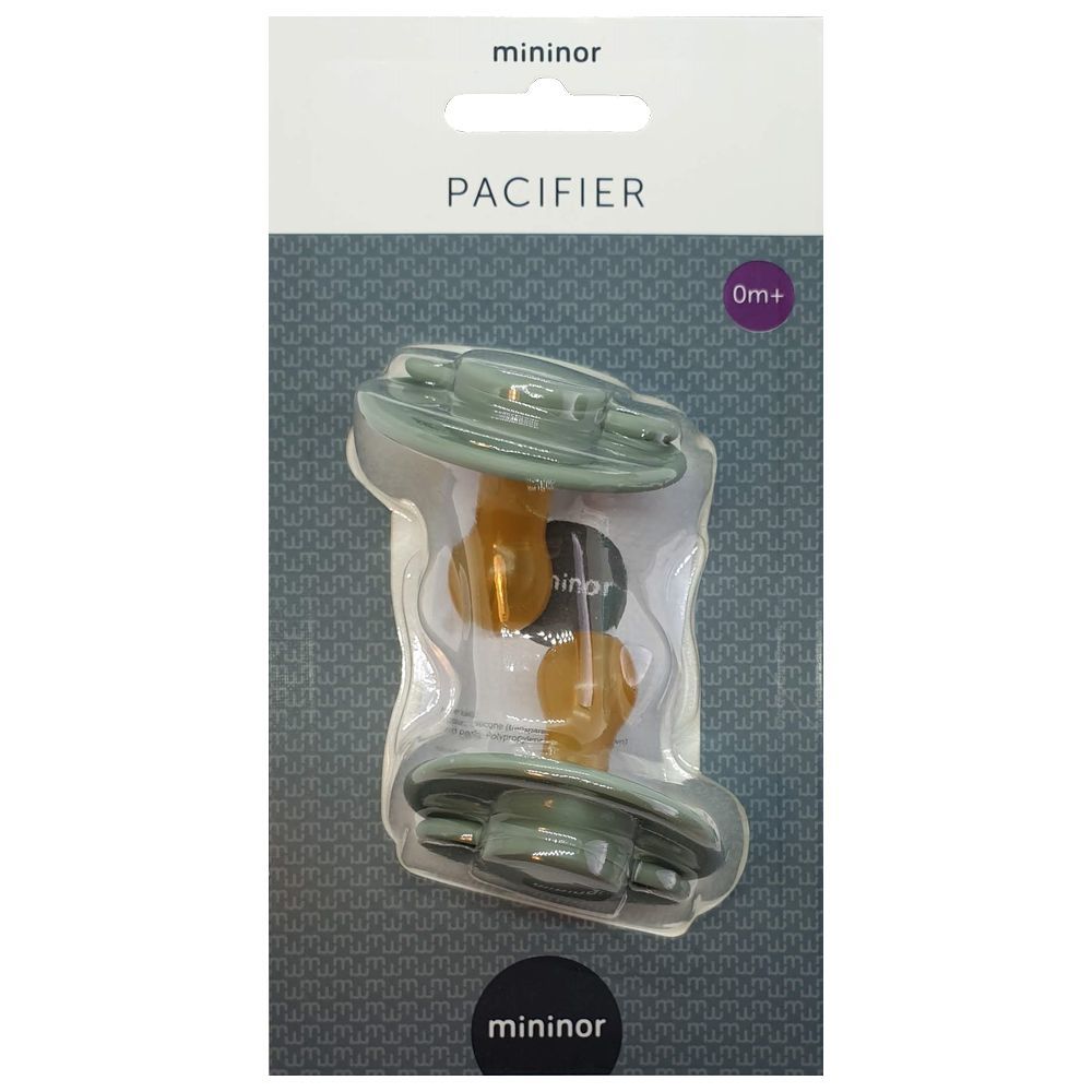 Mininor - Round Pacifier Latex - 0M+ - 2pcs - Willow Green