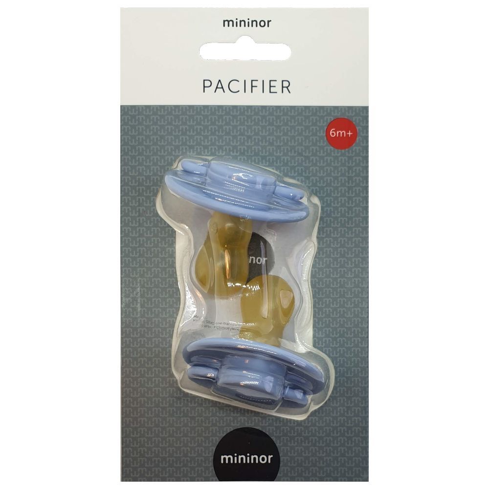 Mininor - Round Pacifier Latex - 6M+ - 2pcs - Nordic Sky Blue