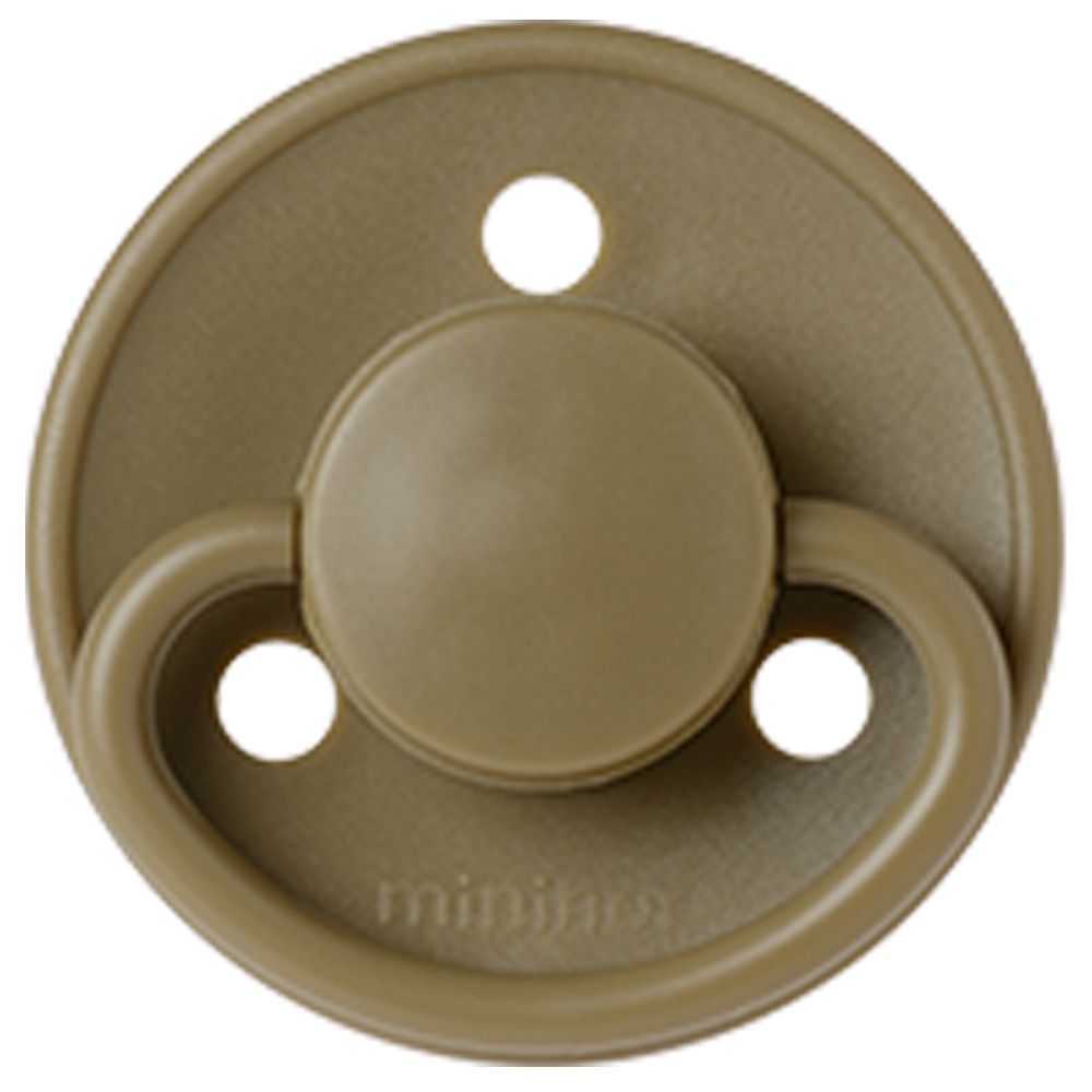 Mininor - Round Latex Pacifier 0M+ - Moss Green