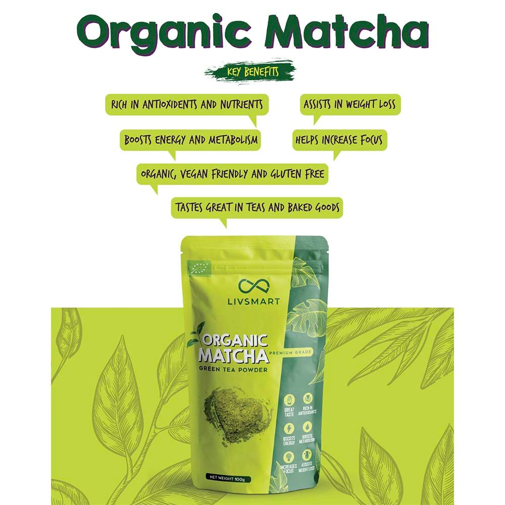 Livsmart - Organic Matcha Tea Powder 100G Pack Of 3