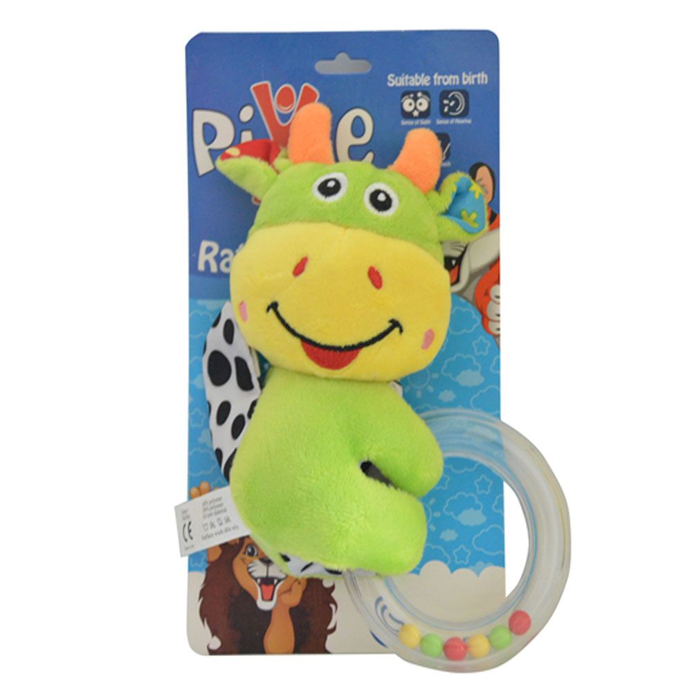 Pixie - Baby Cattle Round Rattle Toy