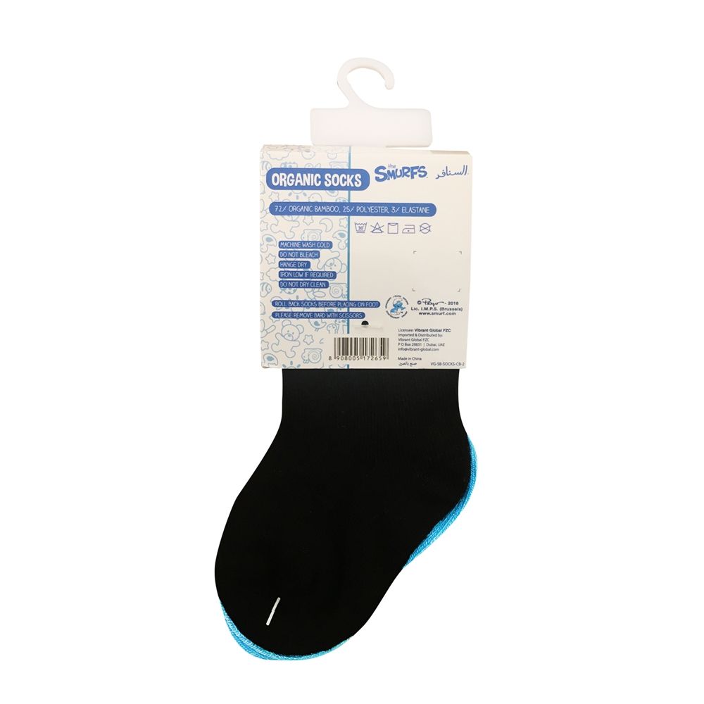 Smurfs - Solid Sock Pack of 2 - Cyan & Black