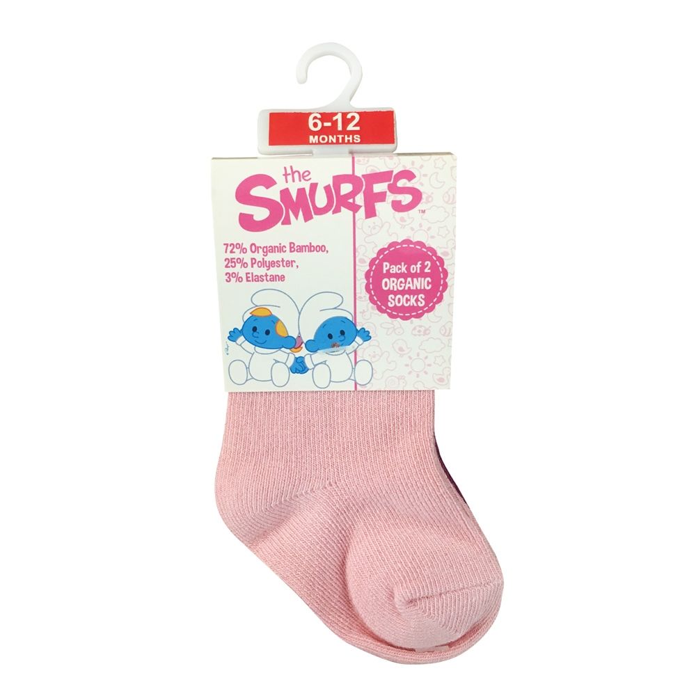 Smurfs - Solid Sock Pack of 2 - Pink & Lavender