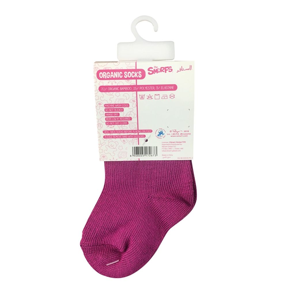 Smurfs - Solid Sock Pack of 2 - Pink & Lavender