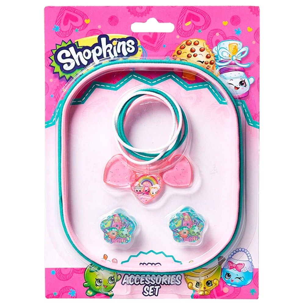 Shopkins Hair Accessories Gift Set, Light Pink (Pack of 4)