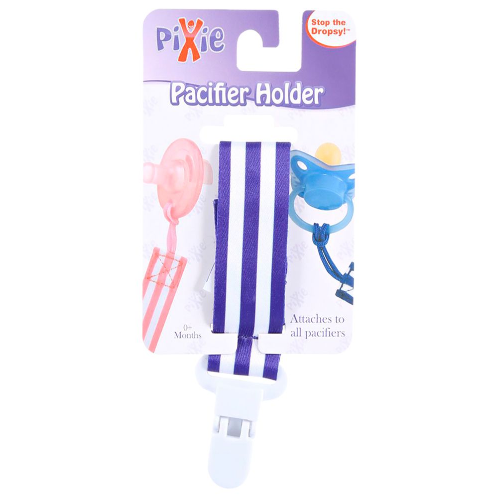 Pixie Pacifier Holder - Navy Stripe Print