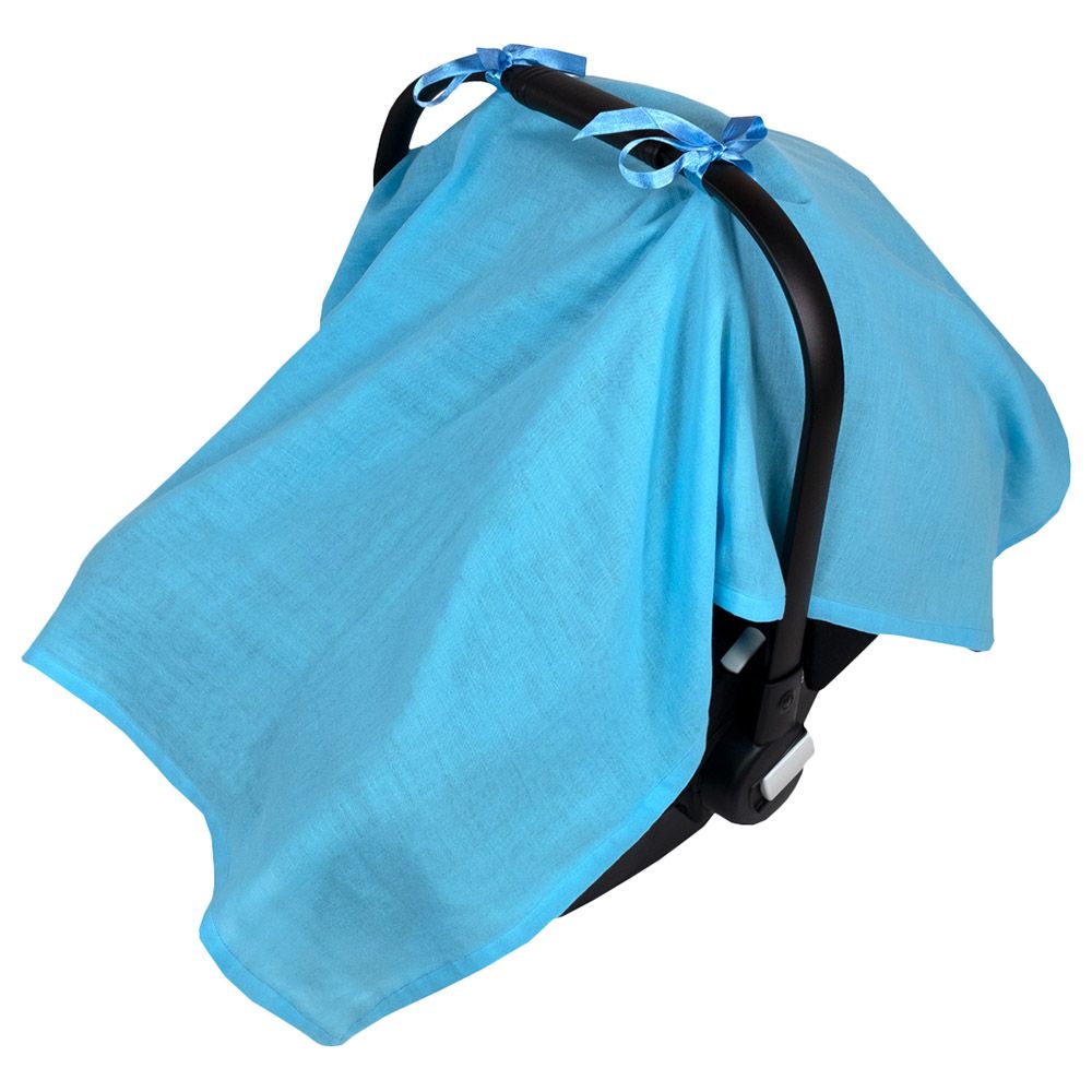 Me - Organic Muslin Car Seat Suncover - Turquoise