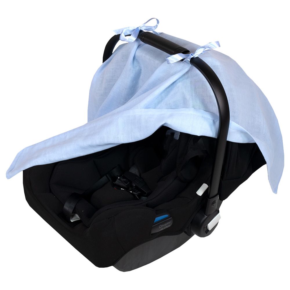 Me - Organic Muslin Car Seat Suncover - Blue