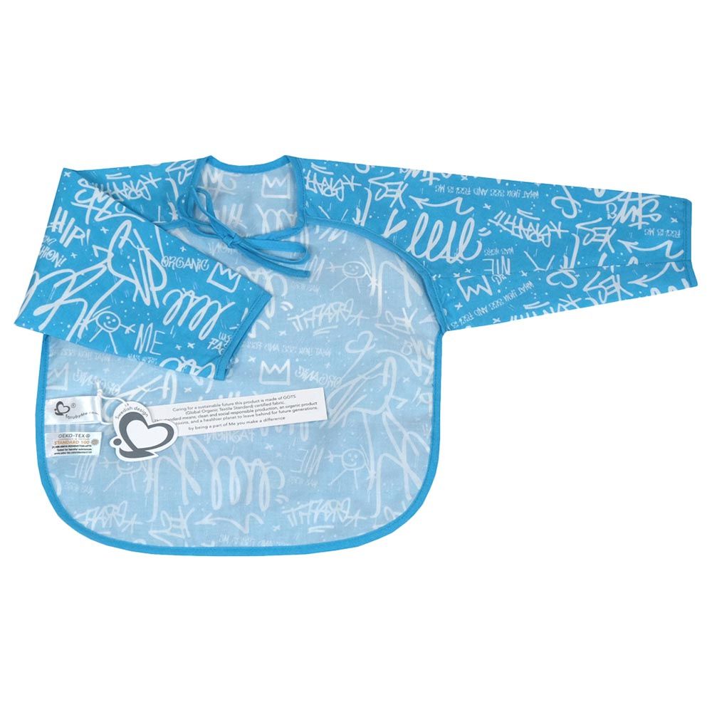 Me - Organic Graffiti Feeding Apron - Blue