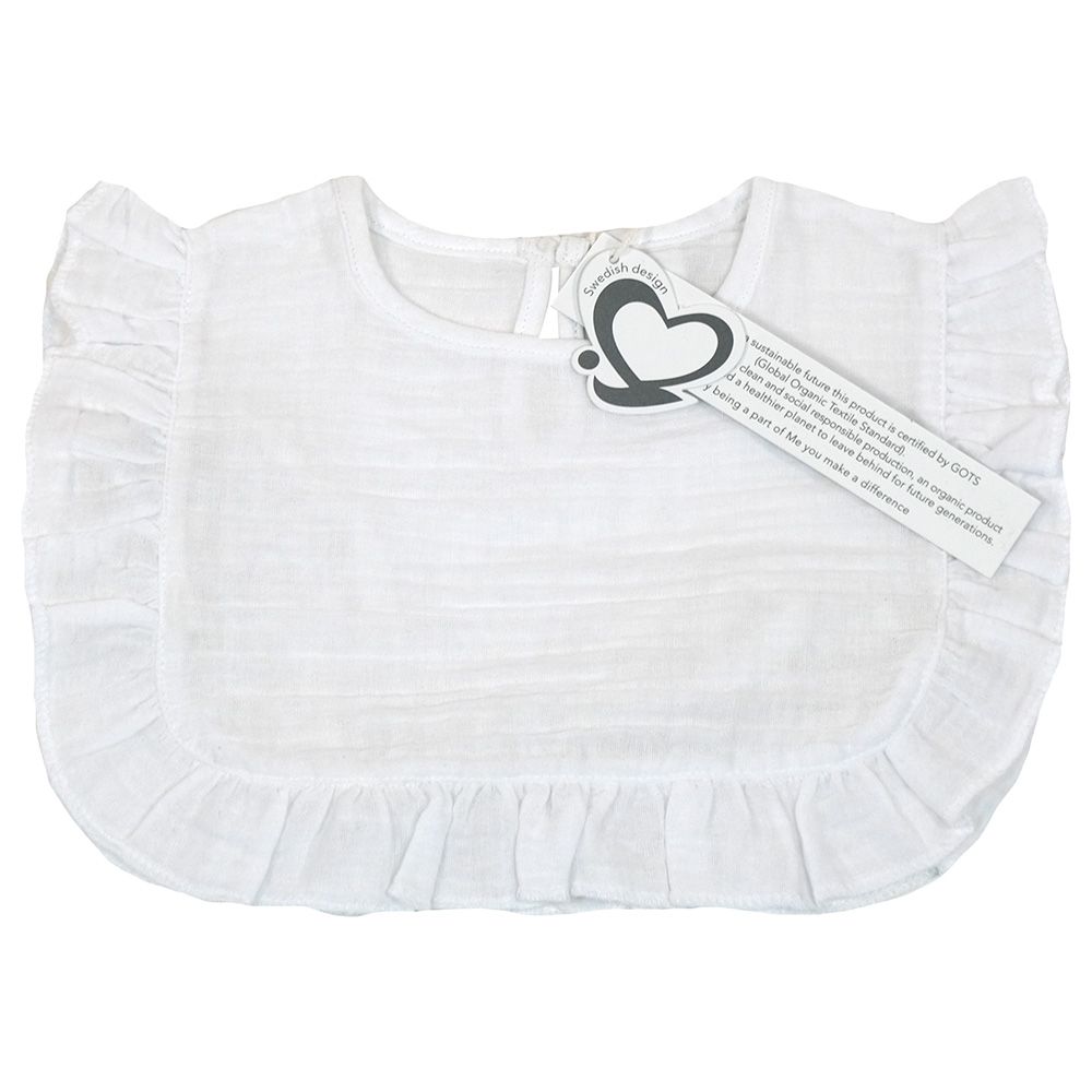 Me - Organic Drool Apron Bib - White