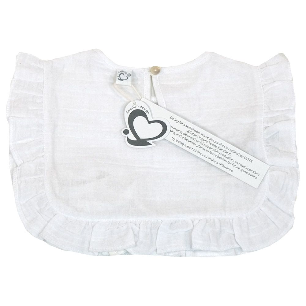 Me - Organic Drool Apron Bib - White