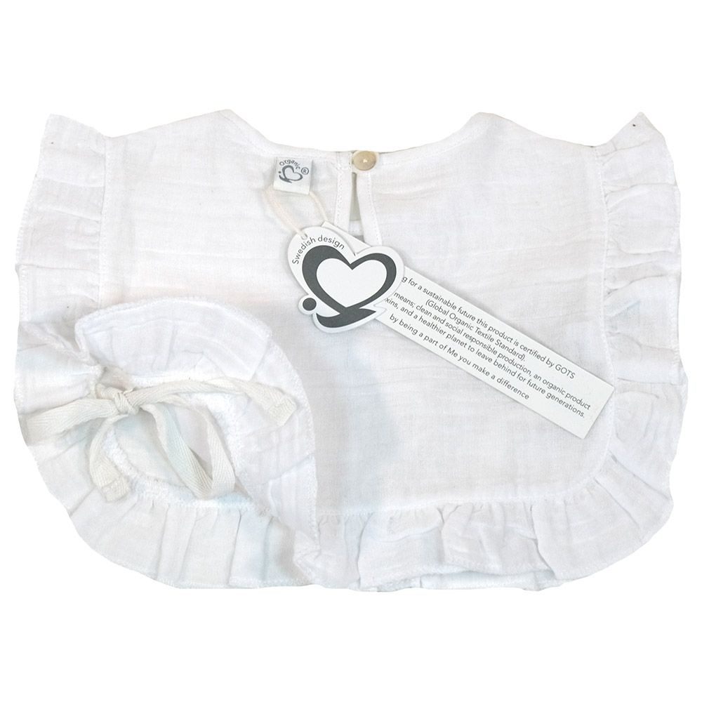 Me - Organic Drool Apron Bib - White