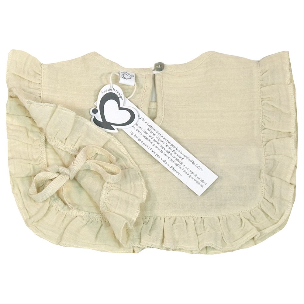 Me - Organic Drool Apron Bib - Cream