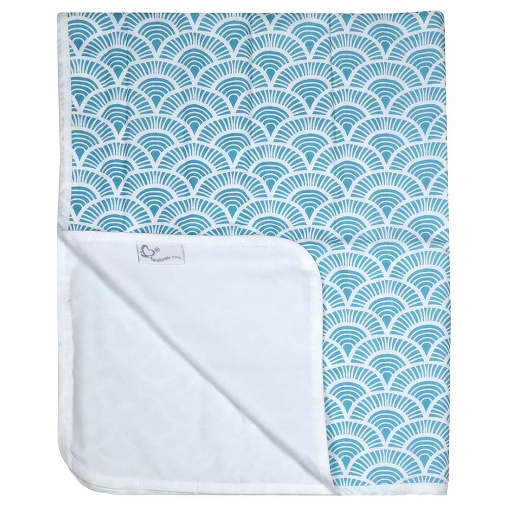 Me - Organic Blanket - Art Deco - Blue