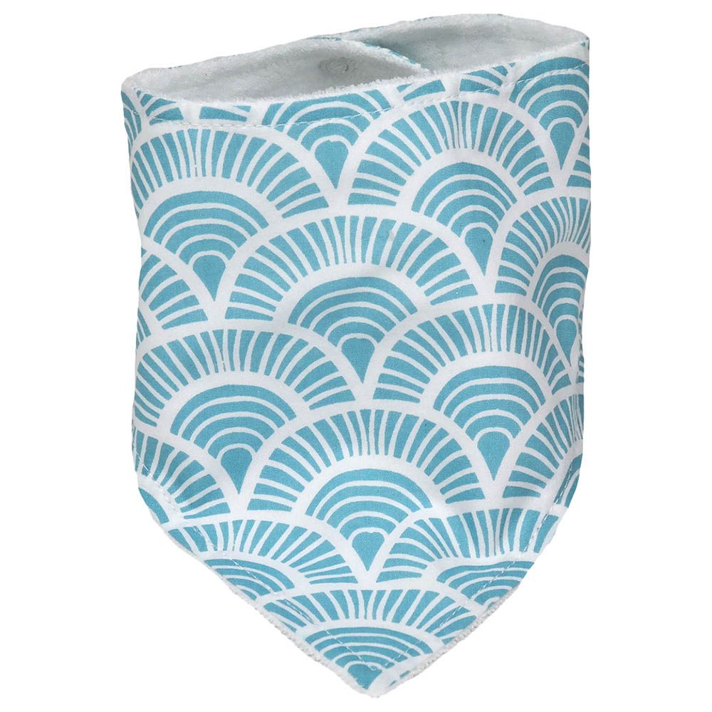 Me - Art Deco Organic Burp Bib - Blue