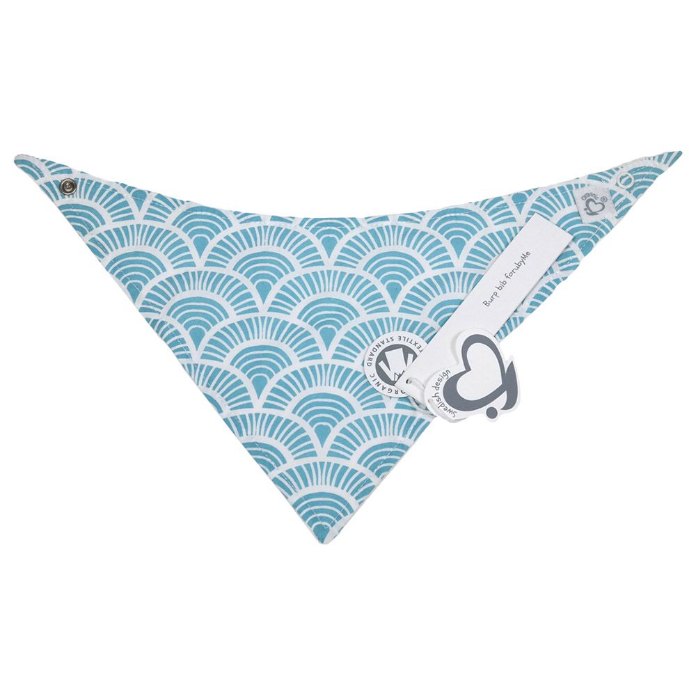 Me - Art Deco Organic Burp Bib - Blue