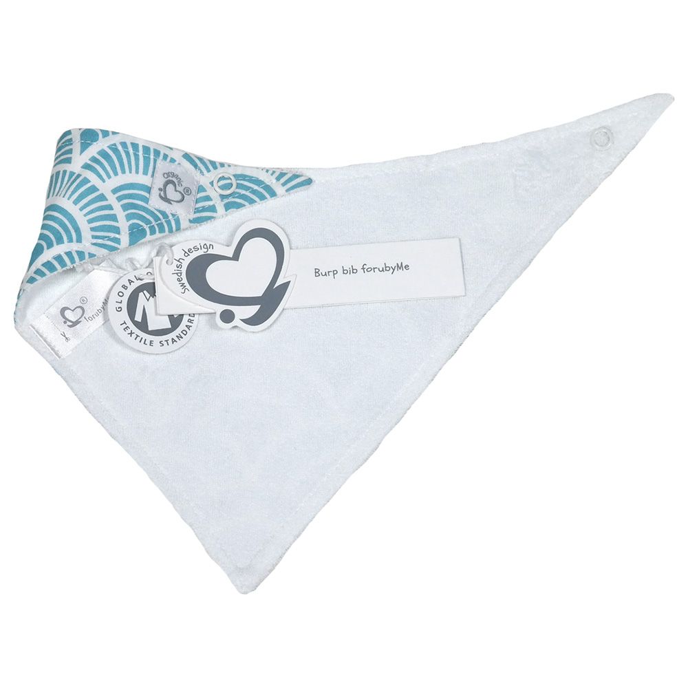 Me - Art Deco Organic Burp Bib - Blue