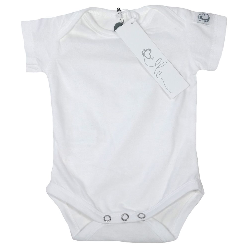 Me - A New Me Grey Accent Organic Bodysuit - White