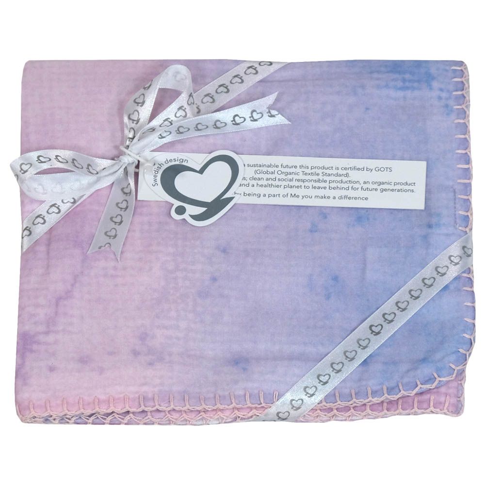 Me - Organic Swaddle Blanket - Aquarelle - Purple