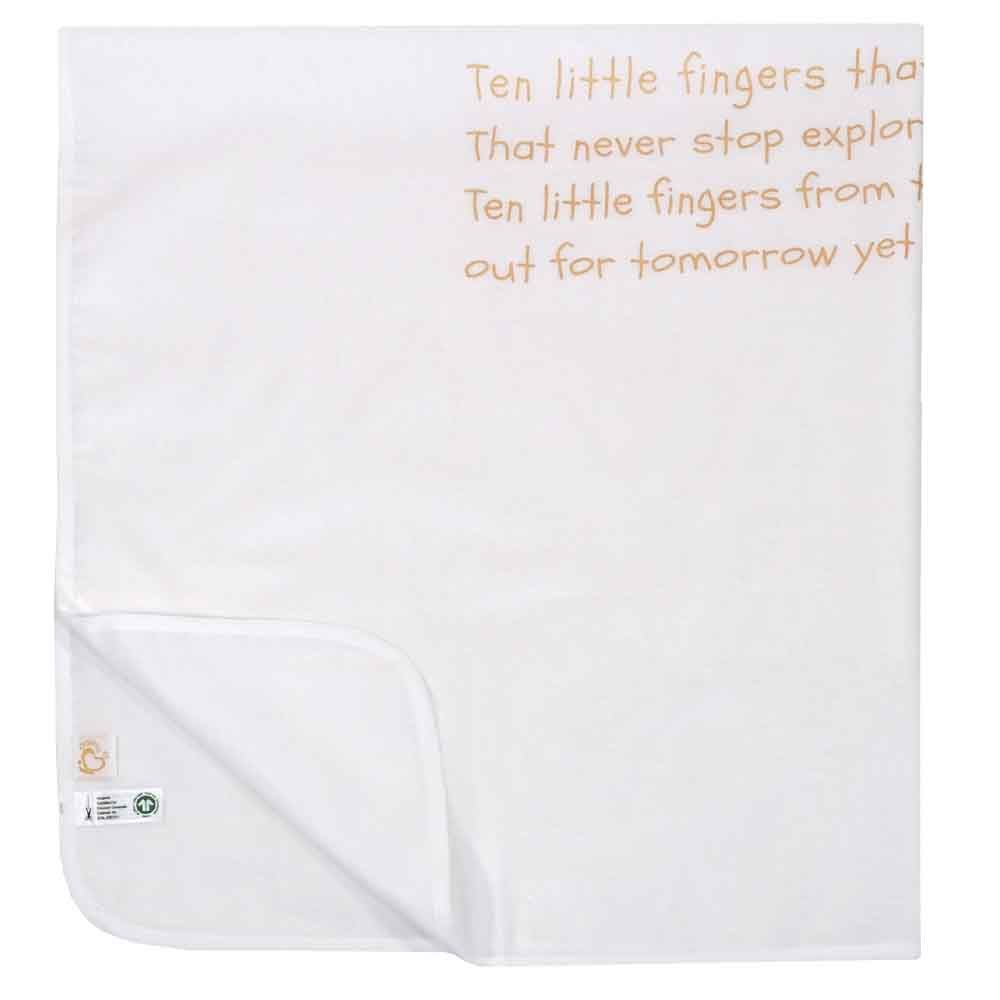 Me - Baby Poem Handprinted Organic Swaddle Blanket - Gold