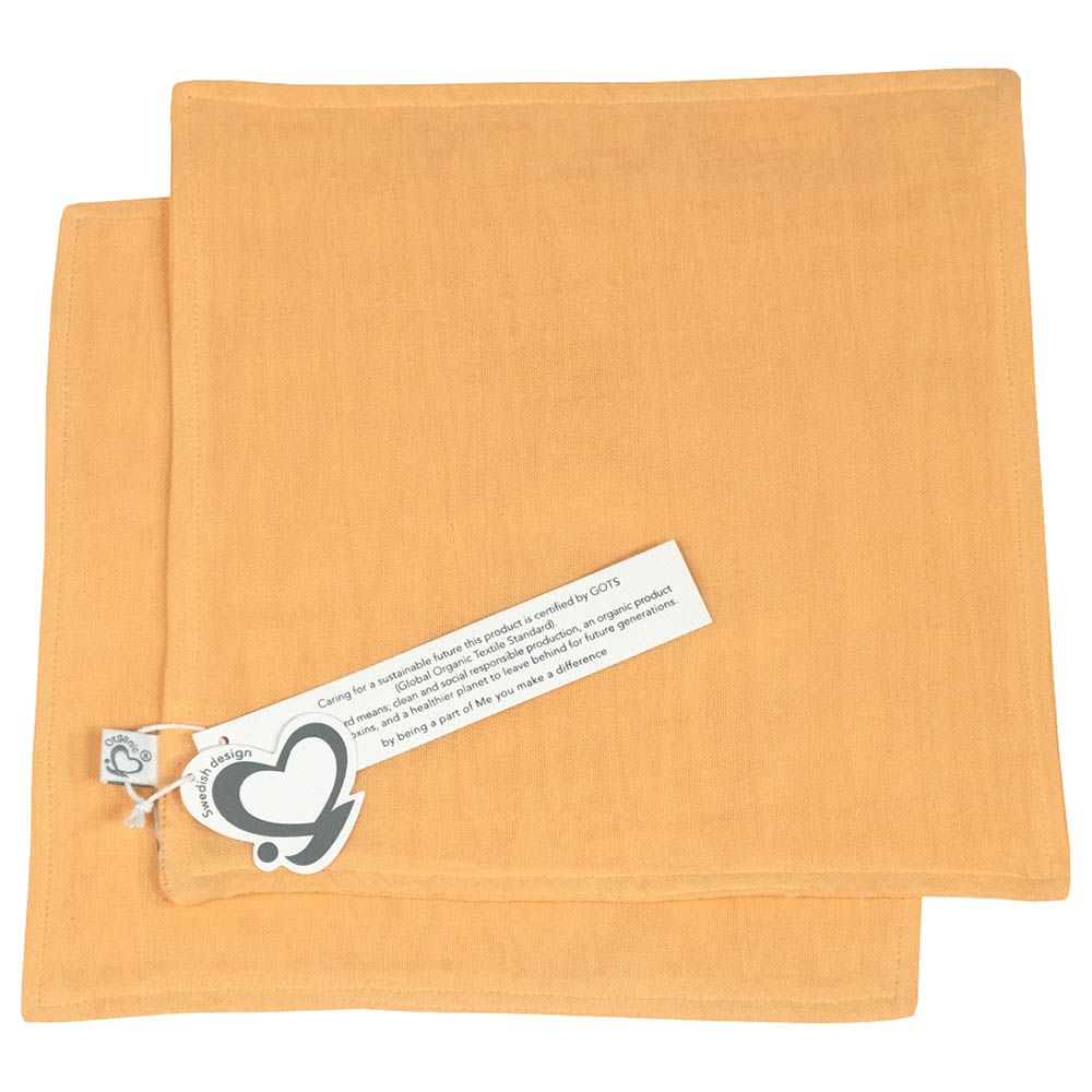 Me - Organic Muslin Burptowel/Facetowel - Pack Of 2 - Orange