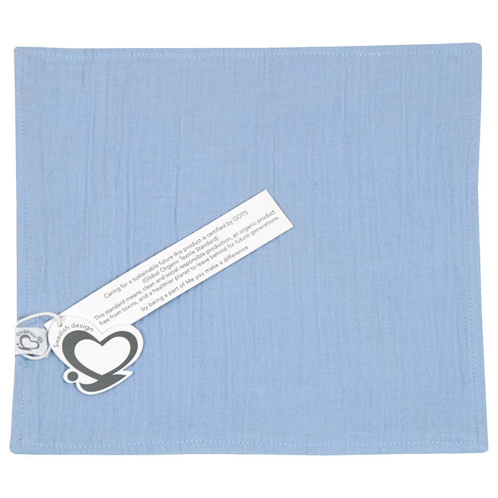 Me - 2pc-Set Organic Crinkle Muslin Burptowel/Facetowel - Blue