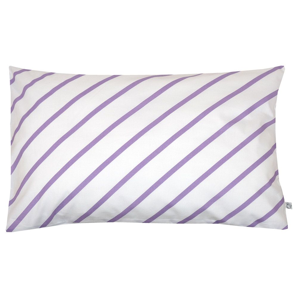 Me - Organic Junior Cushion - Stripy Me - Purple