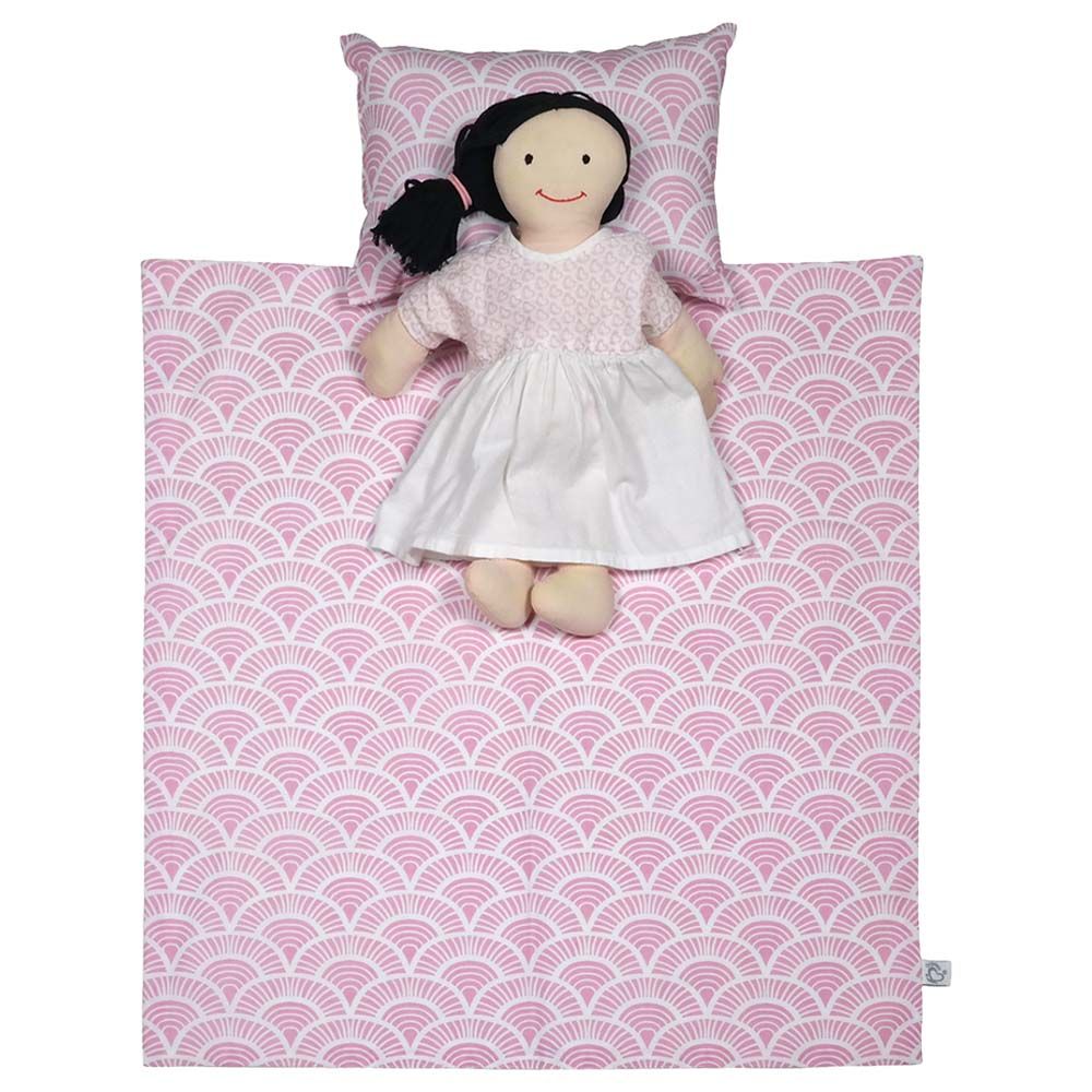 Me - Organic Pretend Play Doll Bed Set - Art Deco - Pink